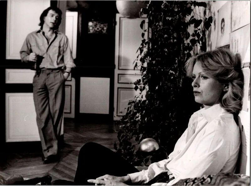 Vintage Original B&W Photo, Daniel Colas and Silke Humel in the Movie "Ras le coeur!" - 1980