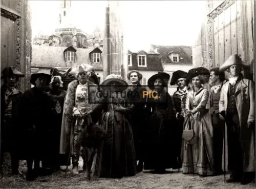 Vintage Original B&W Photo,  Jean-Louis Barrault, Marcello Mastroianni and Hanna Schygulla "La Nuit de Varennes" by Ettore Scola - 1982