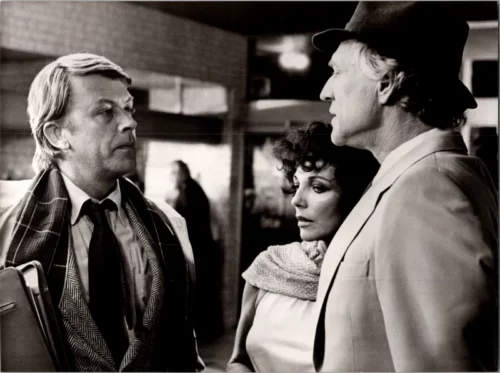 Vintage Original B&W Photo, Sven-Bertil Taube, Joan Collins and Richard Harris in "Game of Vultures" by James Fargo - 1979