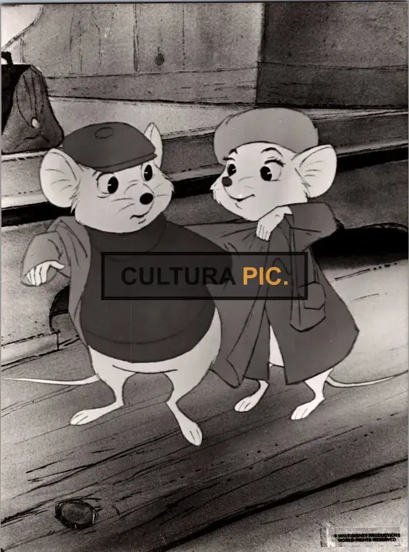 Vintage Original B&W Photo, Eva Gabor and Bob Newhart in "The Rescuers" by John Lounsbery, Wolfgang Reitherman and Art Stevens - 1977