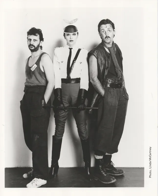 Set of 3 Vintage Original B&W Photo, Paul McCartney, Ringo Starr, Barbara Bach in "The Cooler" by Lol Creme and Kevin Godley - 1982
