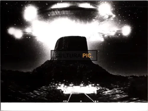 Vintage Original B&W Photo, the movie "Close Encounters of the Third Kind" By Steven Spielberg displaying an Alien Spaceship