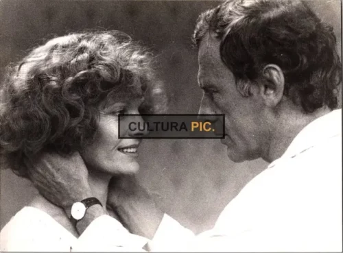 Vintage Original B&W Photo,  Delphine Seyrig as Nina and Jean-Louis Trintignant as Paul in 'Reperages' Movie Directed by Jacques Demy - 1977