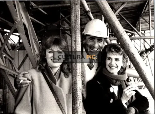 Vintage Original B&W Photo, Charlotte de Turckheim, Venantino Venantini and Miou Miou on the Shooting Film of “My Other Husband” - 1983