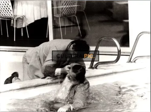 Vintage Original B&W Photo, Victor Lanoux in "Retour en force" by Jean-Marie Poire - 1980