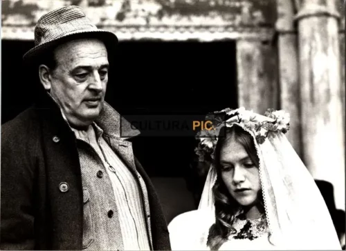 Vintage Original B&W Photo, Mauro Bolognini and Isabelle Huppert in " Lady of the Camelias" Directed by Mauro Bolognini - 1981