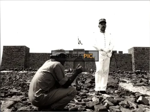 Vintage Original B&W Photo, Philippe Noiret in The Film "Fort Saganne" Starring: Gérard Depardieu and Catherine Deneuve - 1984