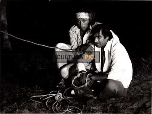 Vintage Original B&W Photo,  Pierre Richard & Aldo Maccione in "Two Camels on a Horse (C'EST PAS MOI, C'EST LUI)" Directed by Pierre Richard - 1979