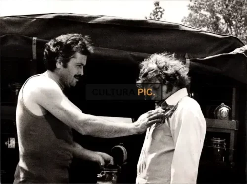 Vintage Original B&W Photo, Pierre Richard as François Pignon and Victor Lanoux as Lucas in "La Carapate" Directed by Gérard Oury - 1978