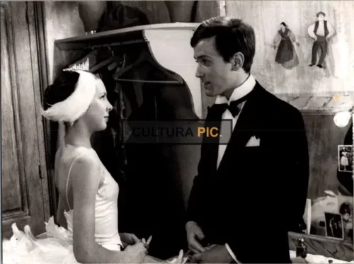 Vintage Original B&W Photo, Valerie Jeannet and Alain Marcel in "Gloria" Directed by Claude Autant-Lara - 1977