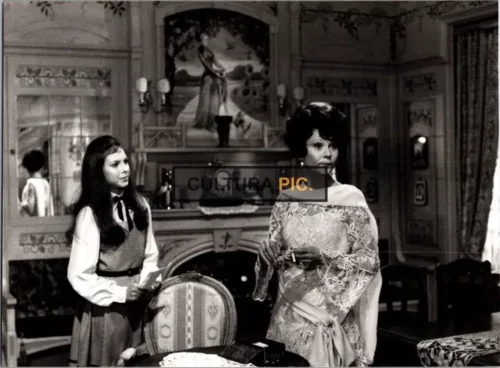 Vintage Original B&W Photo, Valerie Jeannet  & Sophie Grimaldi in "Gloria" Directed by Claude Autant-Lara - 1977