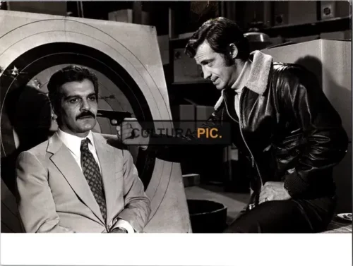 Vintage Original B&W Photo, Jean-Paul Belmondo and Oman Sharif in "The Burglars (1971)"
