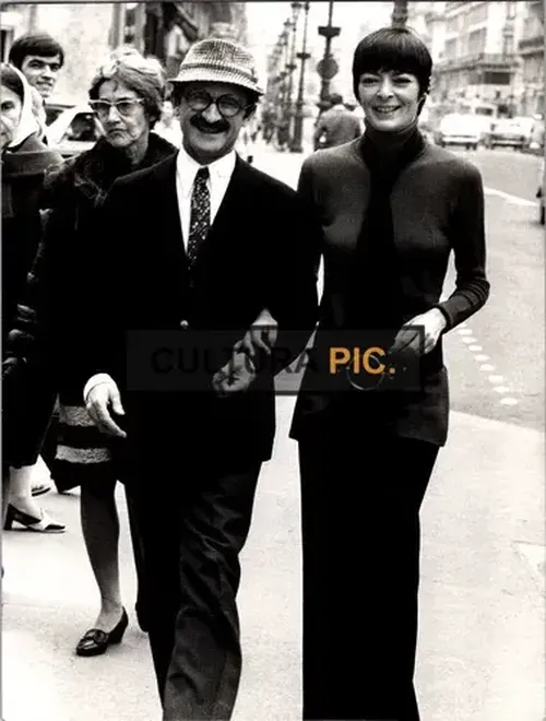 Vintage Original B&W Photo, Annabel Buffet and Marcel Zanini - 1970