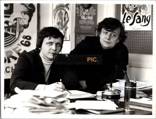 Vintage Original B&W Photo, Marcel Maréchal and Patrice Chéreau at the Théâtre du Huitième - 1969
