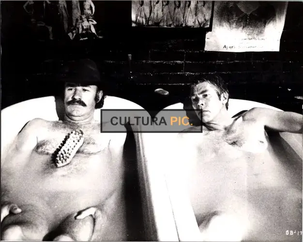 Vintage Original B&W Photo, James Coburn as Sam Clayton and Gene Hackman as Frank Weaver in "Bite the Bullet" directed by Richard Brooks - 1975
