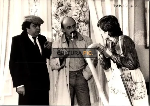 Vintage Original B&W Photo, Jane Birkin as Marianne, Michel Blanc as François, Jacques Villeret as Inspector in "Move Along, There's Nothing to See!" directed by Patrice Leconte - 1983