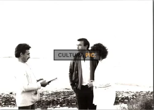Vintage Original B&W Photo, Paul Vecchiali, Nicolas Silberg and Christine Murillo in "Corps à coeur" in 1979