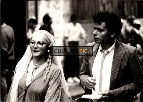 Vintage Original B&W Photo, Josiane Balasko and Jean-Pierre Darroussin in "Tranches de vie" by François Leterrier -  1985