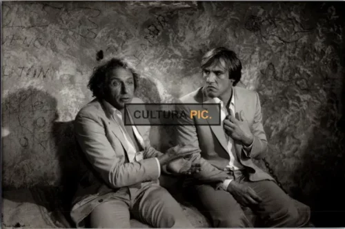 Vintage Original B&W Photo, Pierre Richard and Gerard Depardieu in "La Chevre" by Francis Veber - 1981