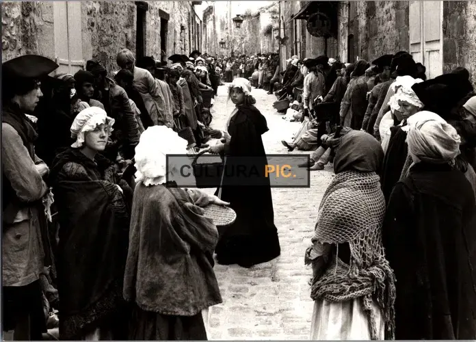 Vintage Original B&W Photo, a Movie Scene in "Danton" by Andrzej Wajda - 1983