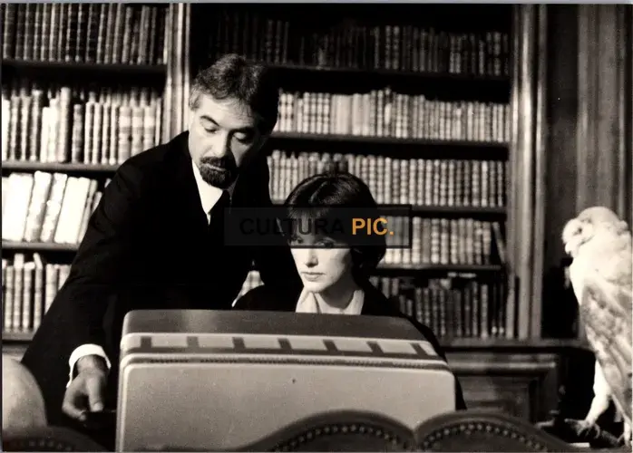 Vintage Original B&W Photo, Anny Duperey and Jean-Claude Brialy in "Le démon dans l'île" Directed by Francis Leroi - 1983