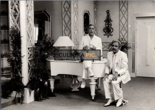 Vintage Original B&W Photo, Michel Serrault and Ugo Tognazzi in "La Cage aux Folles" by Edouardo Molinaro - 1978