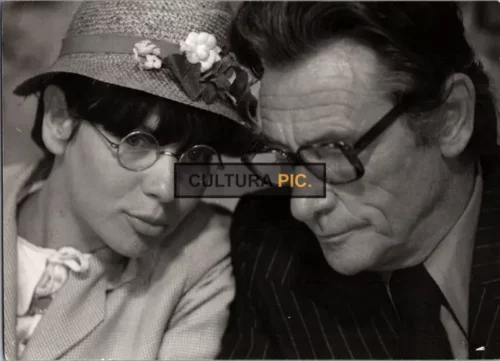 Vintage Original B&W Photo, Christine Dejoux and Robert Lamoureux in "L'apprenti salaud" by Michel Deville - 1977