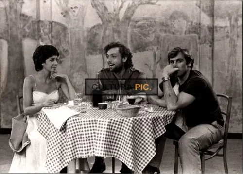 Vintage Original B&W Photo, Carole Laure, Patrick Dewaere and Gerard Depardieu in "Préparez vos Mouchoirs" by Bertrand Blier - 1978