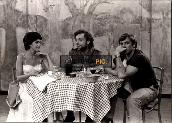 Vintage Original B&W Photo, Carole Laure, Patrick Dewaere and Gerard Depardieu in "Préparez vos Mouchoirs" by Bertrand Blier - 1978