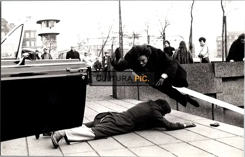 Vintage Original B&W Photo, Alain Delon in "Big Guns" by Duccio Tessari - 1973