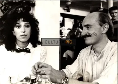 Vintage Original B&W Photo, Anemone and Michel Blanc in "Ma femme s'appelle reviens" by Patrice Leconte - 1982