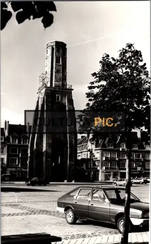 BW Photography La Tour du Guet or The Watchtower of the 13th Century in Calais, Pas-de-Calais, Northern France 