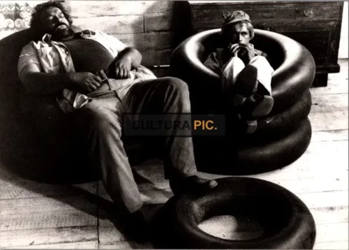 Vintage Original B&W Photo, Terence Hill and Bud Spencer in "I'm for the Hippopotamus" by Italo Zingarelli - 1979