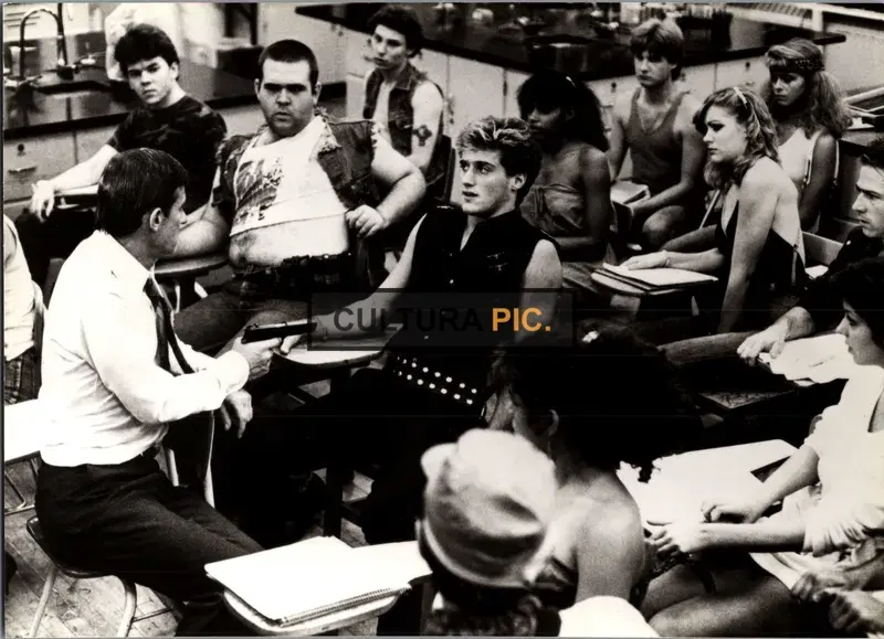 Vintage Original B&W Photo, Roddy McDowall, Keith Knight, and Timothy Van Patten in "Class of 1984" by Mark L. Lester - 1982