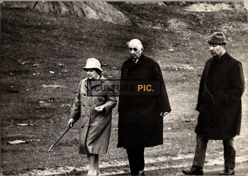 Vintage Original B&W Photo, François Flohic, Yvonne de Gaulle and Charles De Gaulle in Ireland - 1969