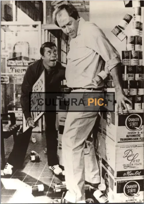 Vintage Original B&W Photo, Jerry Lewis and Britt Leach in "Hardly Working" Directed by Jerry Lewis - 1980