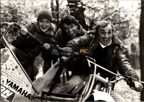 Vintage Original B&W Photo, Béatrix Van Til, Bernard Giraudeau, and Lino Ventura in "Le Ruffian" Directed and Written by José Giovanni - 1983