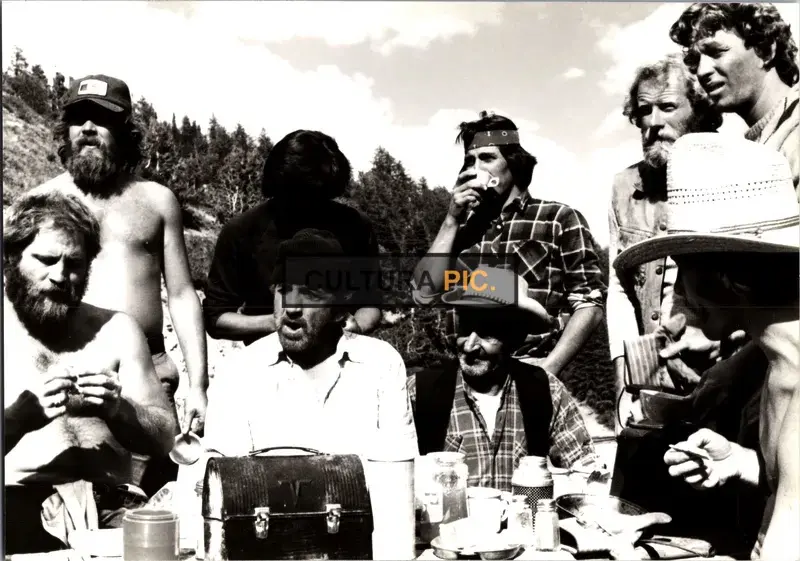 Vintage Original B&W Photo, the Cast in "Le Ruffian" by José Giovanni - 1983