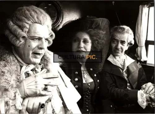 Vintage Original B&W Photo, Marcello Mastroianni, Daniel Gélin, and Andréa Ferréol in 'That Night in Varennes' by Ettore Scola - 1982