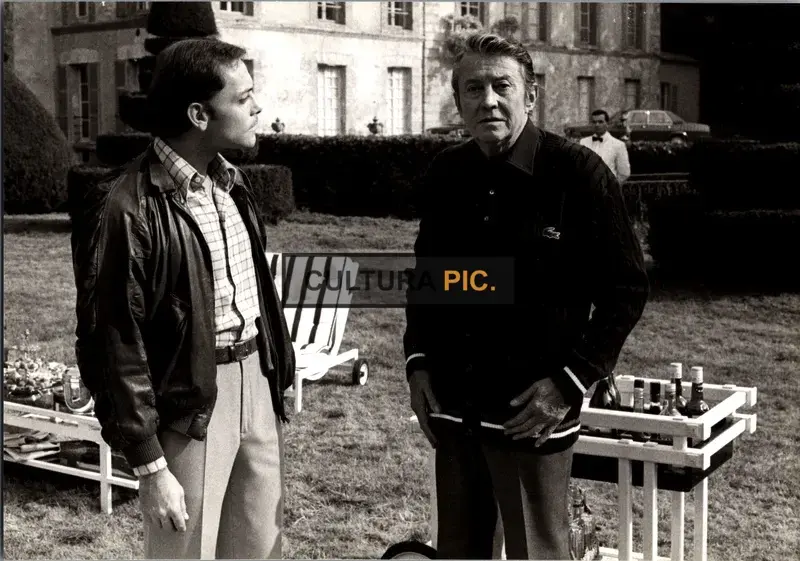 Vintage Original B&W Photo, Patrick Dewaere and Michel Auclair in "Mille Milliards De Dollars" by Henri Verneuil - 1982