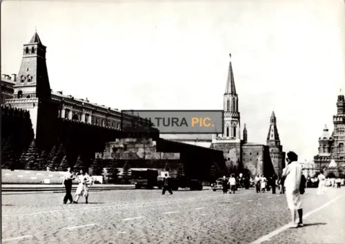 Vintage Original B&W Photo, One of The Oldest and Largest Square in Moscow Called "Red Square"
