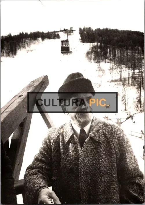 Vintage Original B&W Photo, a Man on Serre Chevalier - 1971
