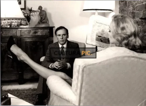 Vintage Original B&W Photo, Jean-Louis Trintignant and Caroline Silhol in "Confidentially Yours" by François Truffaut - 1983