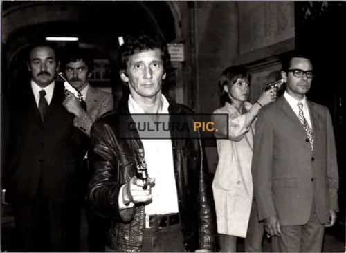 Vintage Original B&W Photo, Daniel Cauchy and Bulle Ogier in "Le Gang Des Otages" by Édouard Molinaro - 1973