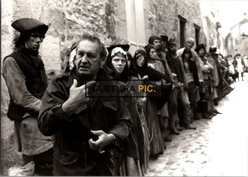 Vintage Original B&W Photo, Andrzej Wajda on the set of "Danton" - 1983