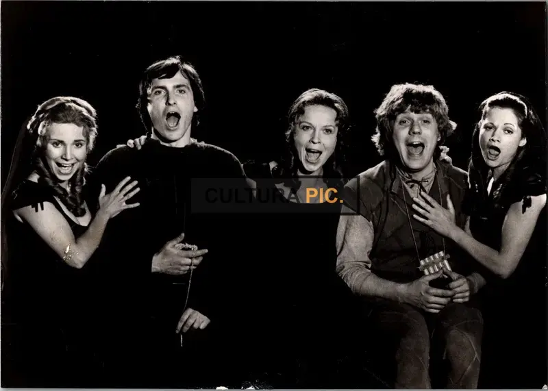 Vintage Original B&W Photo, Britt-Marie Aruhn, Håkan Hagegård, Josef Köstlinger, Birgitta Smiding, and Irma Urrila in "The Magic Flute" by Ingmar Bergman - 1975