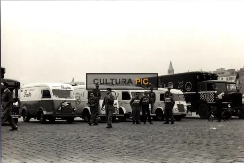 Vintage Original B&W Photo, The Light Commercial Vehicle "Called Citroën H Van" with The Renault 1,000 kg Vehicle - 1947