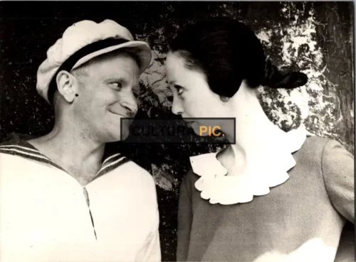 Vintage Original B&W Photo, Robin Williams and Shelley Duvall in "Popeye" by Robert Altman - 1980