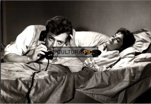 Vintage Original B&W Photo, Marcello Mastroianni and Yvonne Furneaux in "La Dolce Vita" by Federico Fellini - 1960