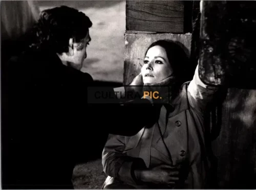 Vintage Original B&W Photo, Lino Ventura and Claudine Auger in "Un Papillon Sur L'epaule" by Jacques Deray - 1978